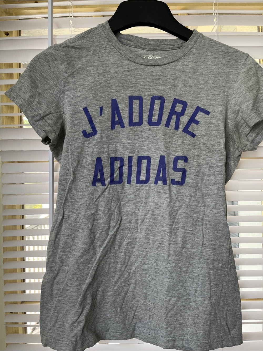 adidas Gray T-Shirt with Navy J'ADORE ADIDAS Graphic